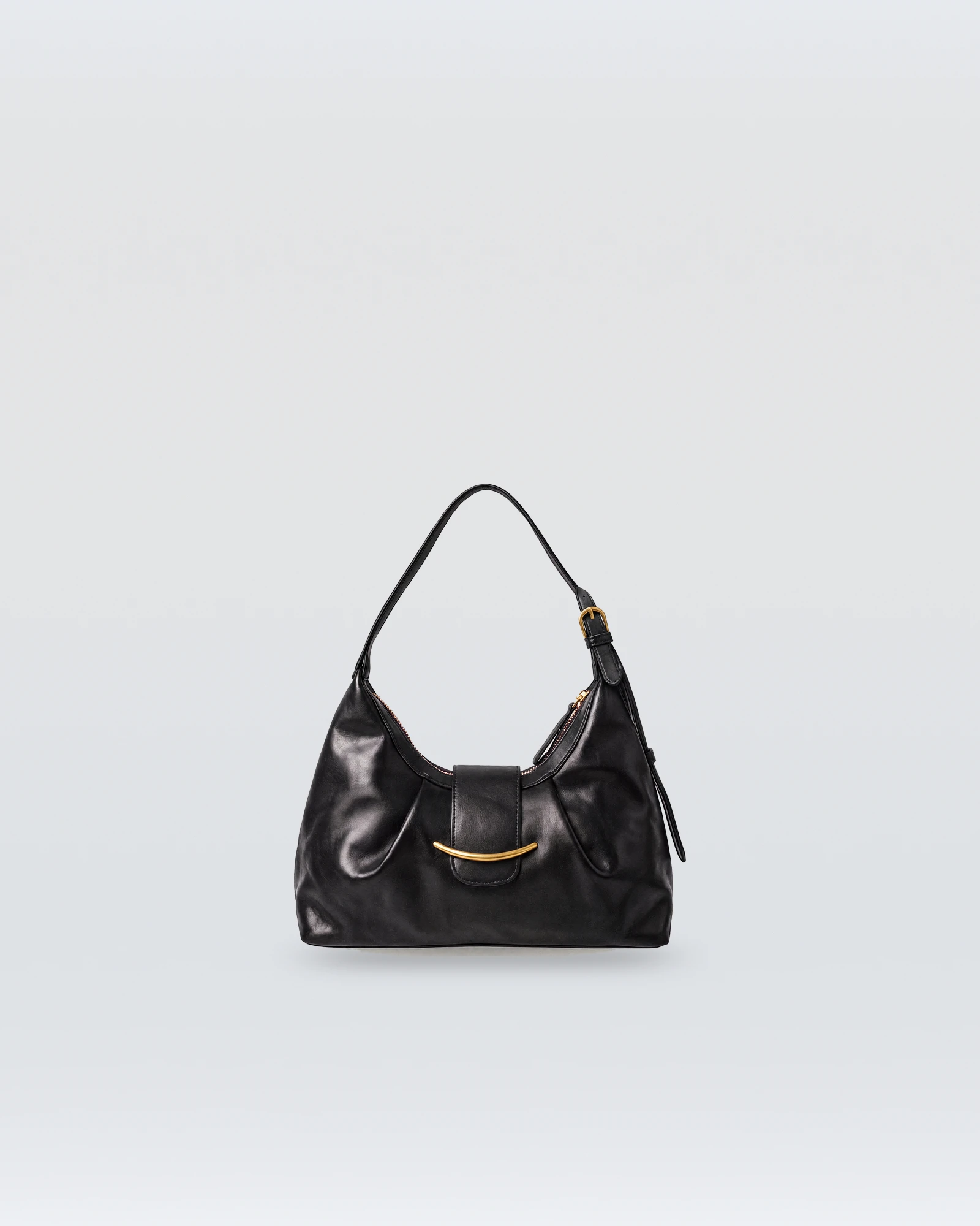 Black Leather Bag – Small, studio photograph