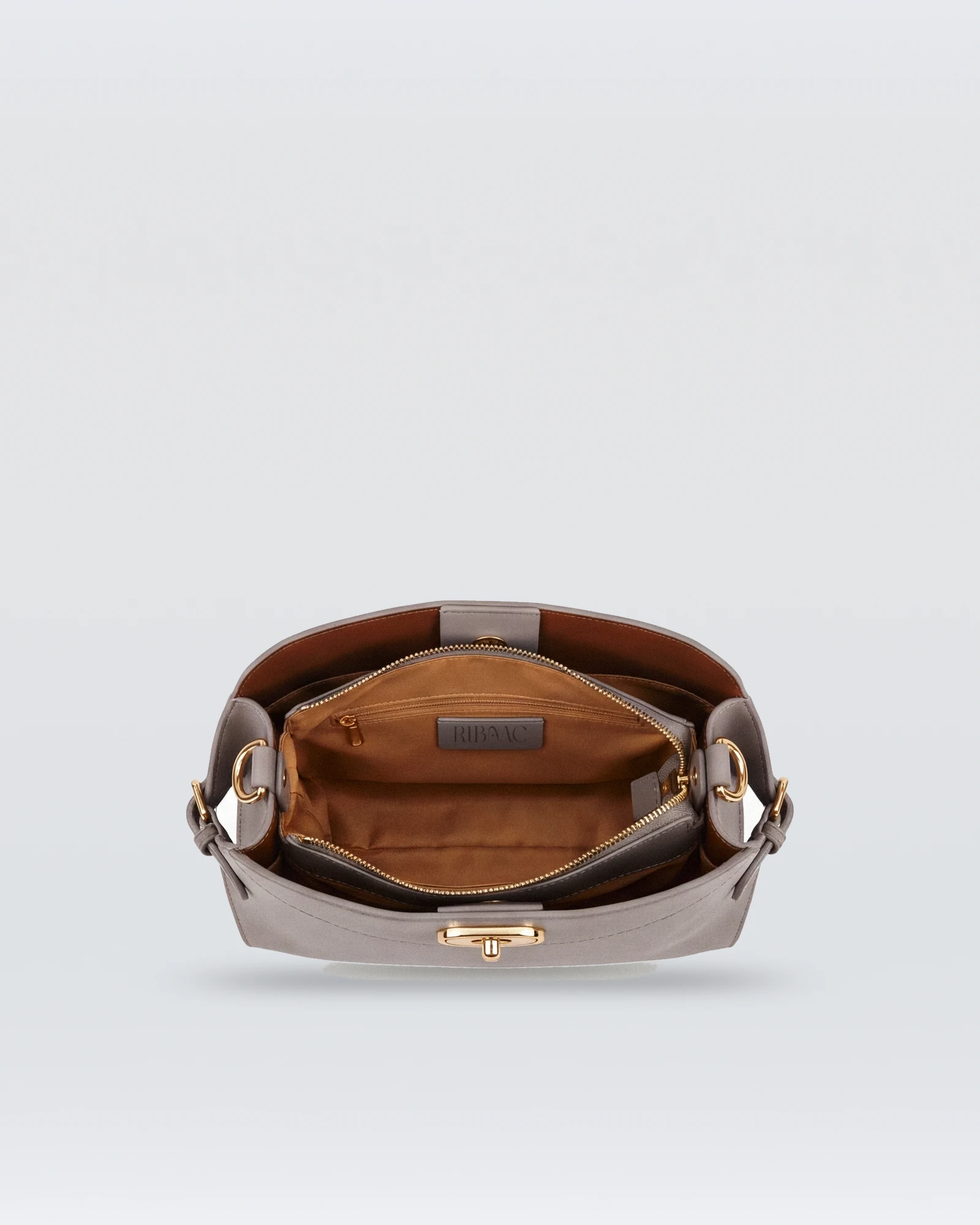 Ribnac Gray Leather Top-Handle Bag — view 5