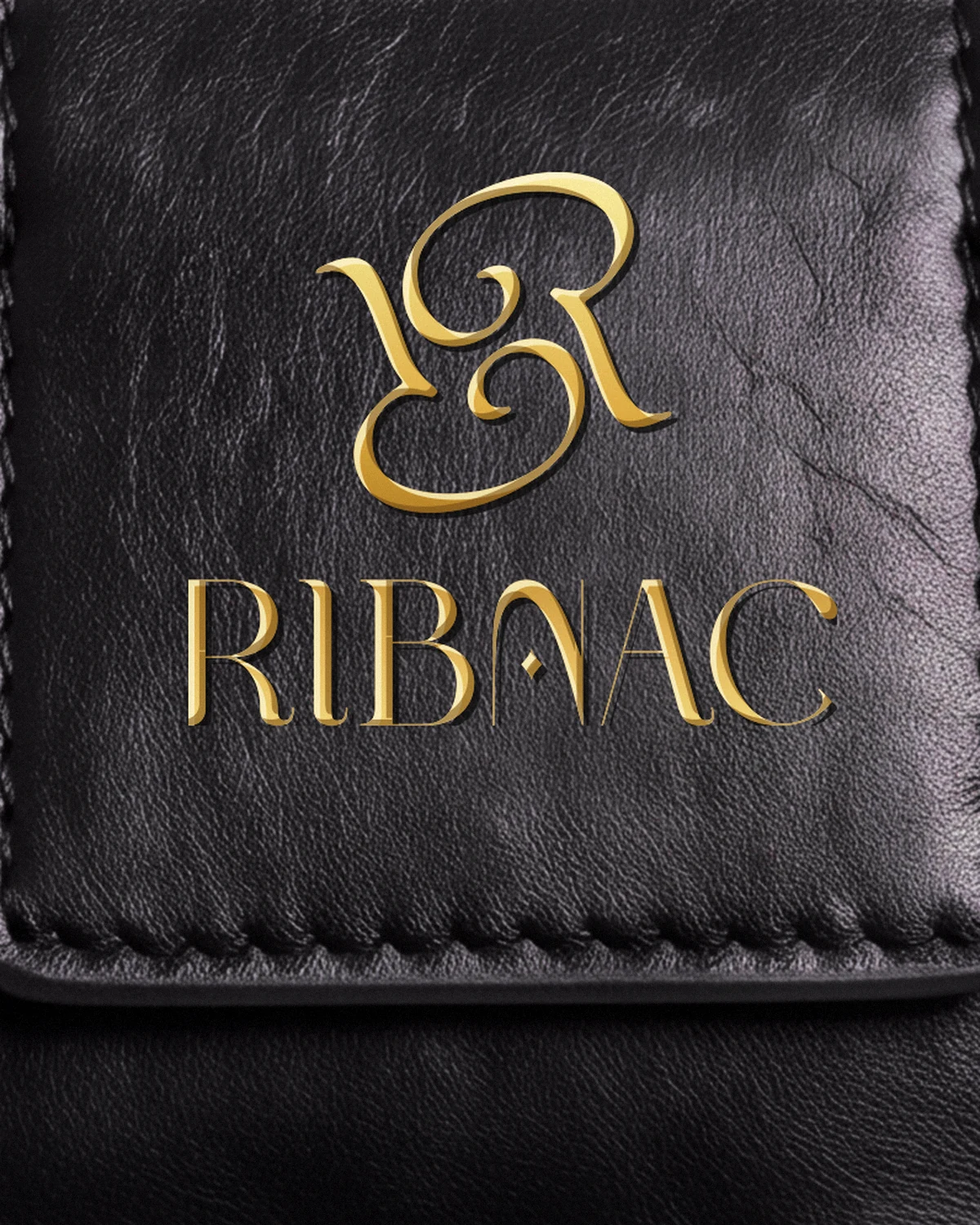 Gold Ribnac logo on the black leather back tab